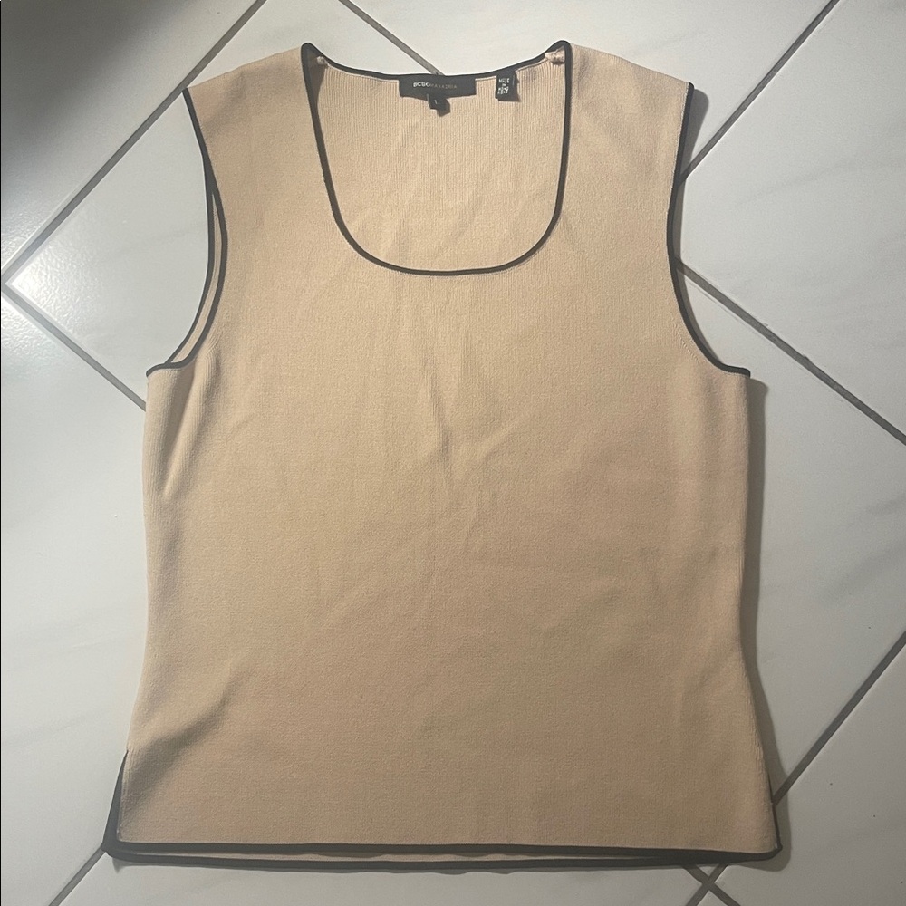 BCBGMaxAzria Tan Sleeveless Tank Top